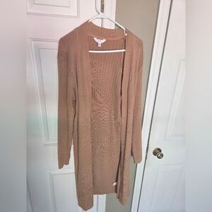 Women's Tan Duster Sweater Cardigan